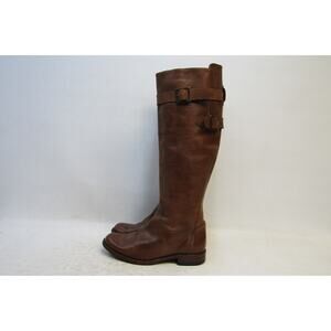 Sendra Womens Sz 7 W Brown Leather Zip 17" Shaft Knee High Riding Fashion Boots